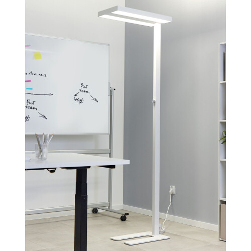 Beliani LED Floor Lamp TAURUS with Dimmer Metal White 1