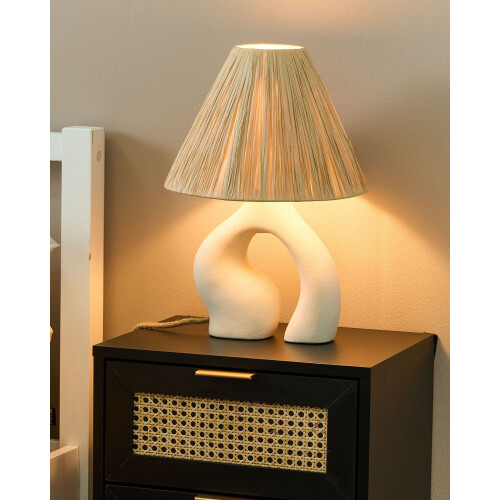 Beliani Table Lamp BARBAS Ceramic Natural 1