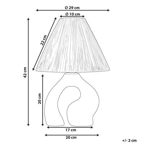 Beliani Table Lamp BARBAS Ceramic Natural 2