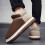 Men's Slippers Autumn Winter Brown Solid Color Thick Sole 45 1