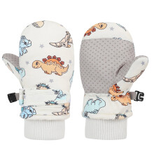 Kids' Splashproof Windproof Winter Mittens Dinosaur Print
