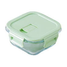 Square Glass Food Storage Container with Airtight Lid 320ml