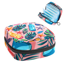 Beach-themed sanitary napkin storage bag with sunglasses