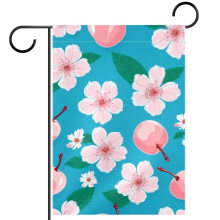 Cherry Pink Flower Garden Flag 12x18 Inch Double Sided