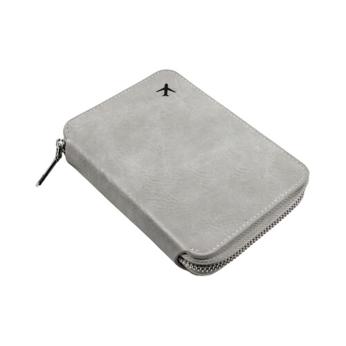 Zipper Passport Bag Gray Travel Organizer