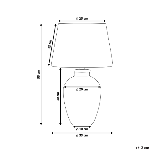 Beliani Table Lamp ARCOS Ceramic Grey 2