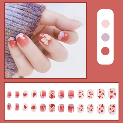 Acrylic Nail Tips Kit Striped Design 24 pcs