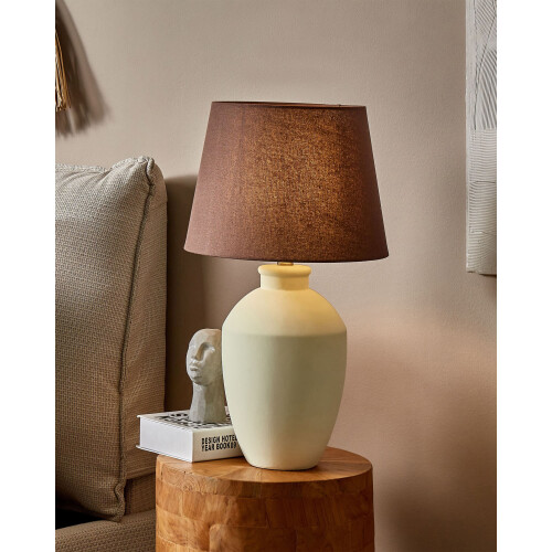 Beliani Table Lamp ARCOS Ceramic White 1