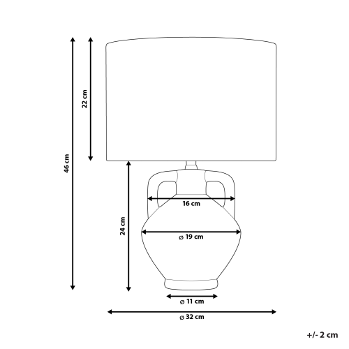 Beliani Table Lamp LABRADA Ceramic White 2