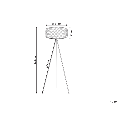 Beliani Floor Lamp JAVARI Bamboo Brown/ Black 2