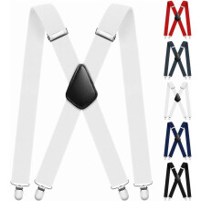 Men's Suspenders with Metal Clips 3.5 cm Wide Adjustable
