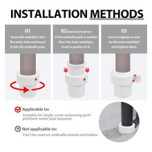 2 Pcs Pool Umbrella Pole Stabilizer Insert Sleeve Adapter, Fit 1.5" - 1.35" Umbrella Pole, for Patio Deck Shelf