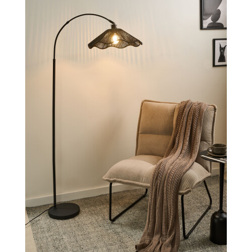Beliani Floor Lamp MIGORI Paper Black 1