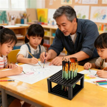 2 Pcs Paint Brush Holder 96 Slot Supply Organizer, for Pens,Brushes,Eyebrow Pencil Storage Organization Display Stand