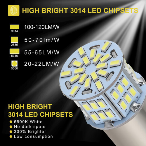 1156 LED Bulbs 12V Backup Light Kit 4 Pack Amber 1
