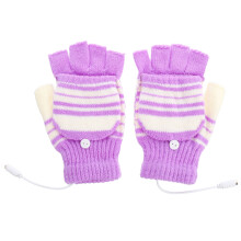 Purple Fingerless Gloves Unisex 1 Pair
