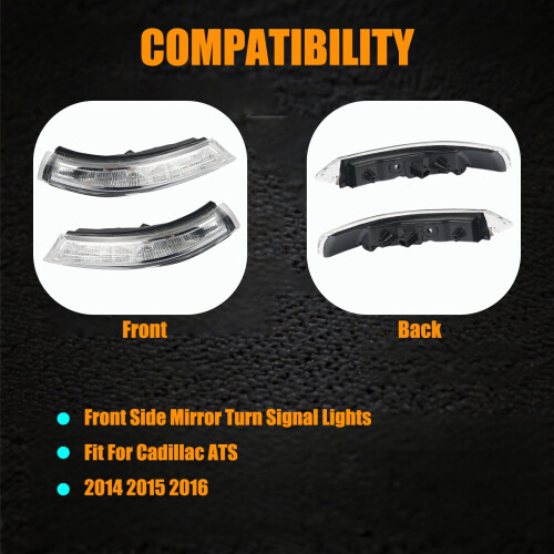 LED Side Mirror Turn Signal Lights for Cadillac ATS 1