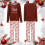 Flannel Pajama Set Long Sleeve Top and Pants 8