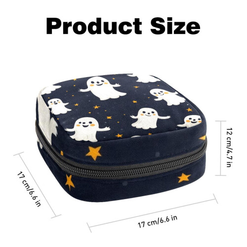 Halloween ghost pattern menstrual cup and pad storage bag 1