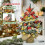 Mini Artificial Christmas Tree LED Snowy Red Christmas Decoration 45cm — mini artificial tree, red tree 45cm 5