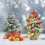 Mini Artificial Christmas Tree LED Snowy Red Christmas Decoration 45cm — mini artificial tree, red tree 45cm 3