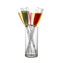 Floating Champagne Flute Glass Set 6 Cups + 1 Base