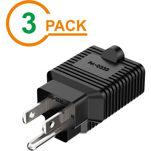 AC Plug Adapter 4-in-1 3-Pack 15A 125V–20A 250V 1