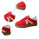 Suede Lace-Up Flat Loafers Red Size 39 5