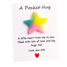 Pocket Hug Heart Greeting Card Set with Star Moon Design