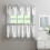 Grey Gradient Kitchen Curtains and Valance Set 3-Piece 2