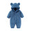 Baby Snowsuit Warm Hooded Romper Solid Color One-Piece 1