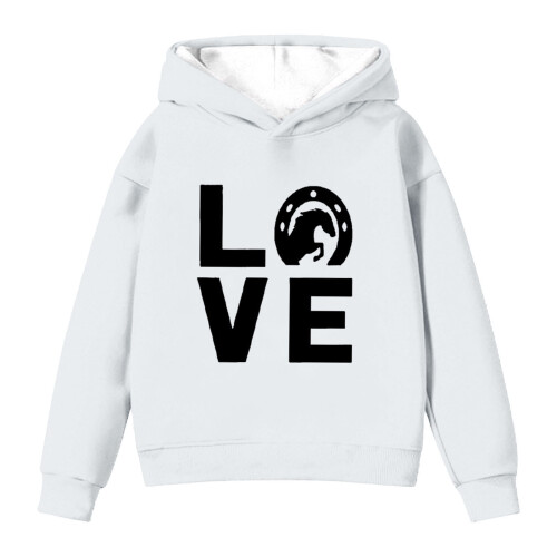 Kids Hoodie Horse Print Pullover Sweatshirt 2-14 Years