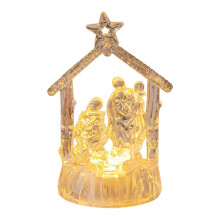 Acrylic LED Holy Family Manger Ornament 1 piece
