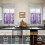 Purple Lavender Butterfly Kitchen Curtains 3-Piece Set with 5