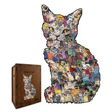 Cat-Shaped Wooden Puzzle 194 Pieces