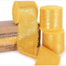 Rose Gold Chiffon Ribbon 1.5 inch x 15 Yard 3 Rolls