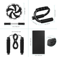 Ab Wheel Roller for Abdominal Exercise Black Anti-Slip Foam