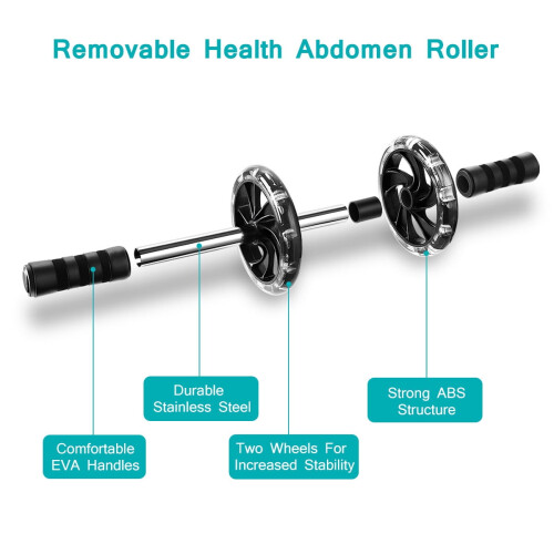 Ab Wheel Roller for Abdominal Exercise Black Anti-Slip Foam 1