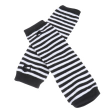 Striped arm warmers fingerless gloves pair