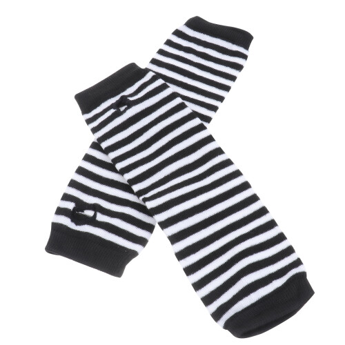 Striped arm warmers fingerless gloves pair
