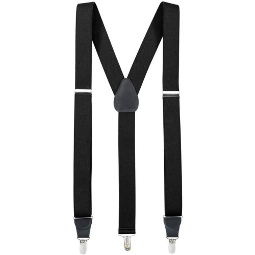 Men's Y-Back Leather Suspenders with Clips