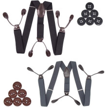 Men's Y-back elastic suspenders, adjustable, 2-pack