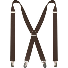Men's Solid Color Adjustable Suspenders with 4 Clips