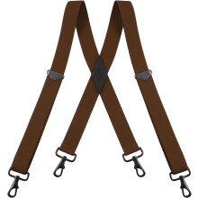 Men's Suspenders X-Back Black Hooks 48 Inch Adjustable 1.25