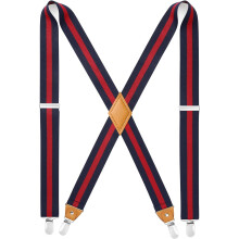 Men's X-Back Suspenders 1.4 Inch Adjustable Elastic with 4