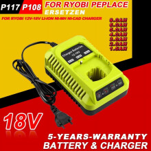 Ryobi P117 dual-chemistry charger for 12V/18V ONE+ batteries