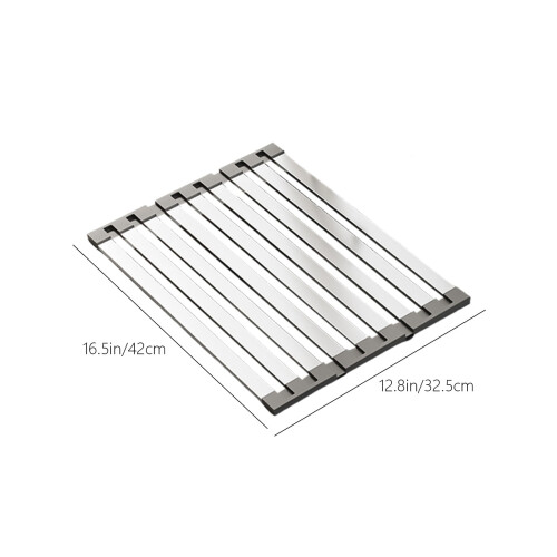 Stainless Steel Sink Drain Rack Foldable 35x32.5x2cm 2