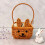 Easter bunny rattan basket with pink bow and 3 eggs 3