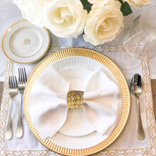 16Pcs Country Style Water Woven Napkin Ring, Hand-Woven Straw Napkin Ring, Farmhouse Natural Napkin Buckle