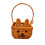 Easter bunny rattan basket with pink bow and 3 eggs 4